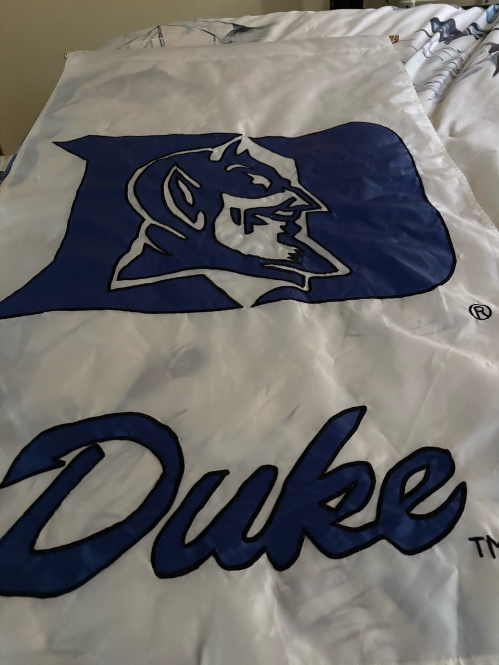 Duke Blue and White Team Logo wall flag vintage 1990’s